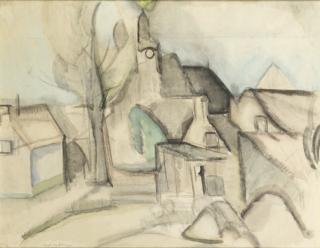 Herman Kruyder - Dorpsgezicht - Village view (Blaricum)