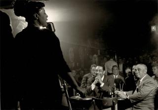 Herman Leonard - Ella Fitzgerald with Duke Ellington, Benny Goodman & Richard Rodgers, Downbeat Club, New York City