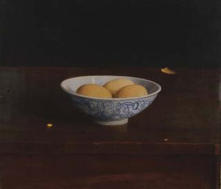 Herman M. Lijftogt - Still Life of Eggs In A Blue And White Bowl