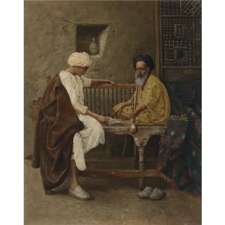 Herman Reisz - Austrian Playing A Game Of Mancala