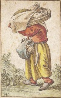 Herman Saftleven - A peasant woman carrying a basket on her head