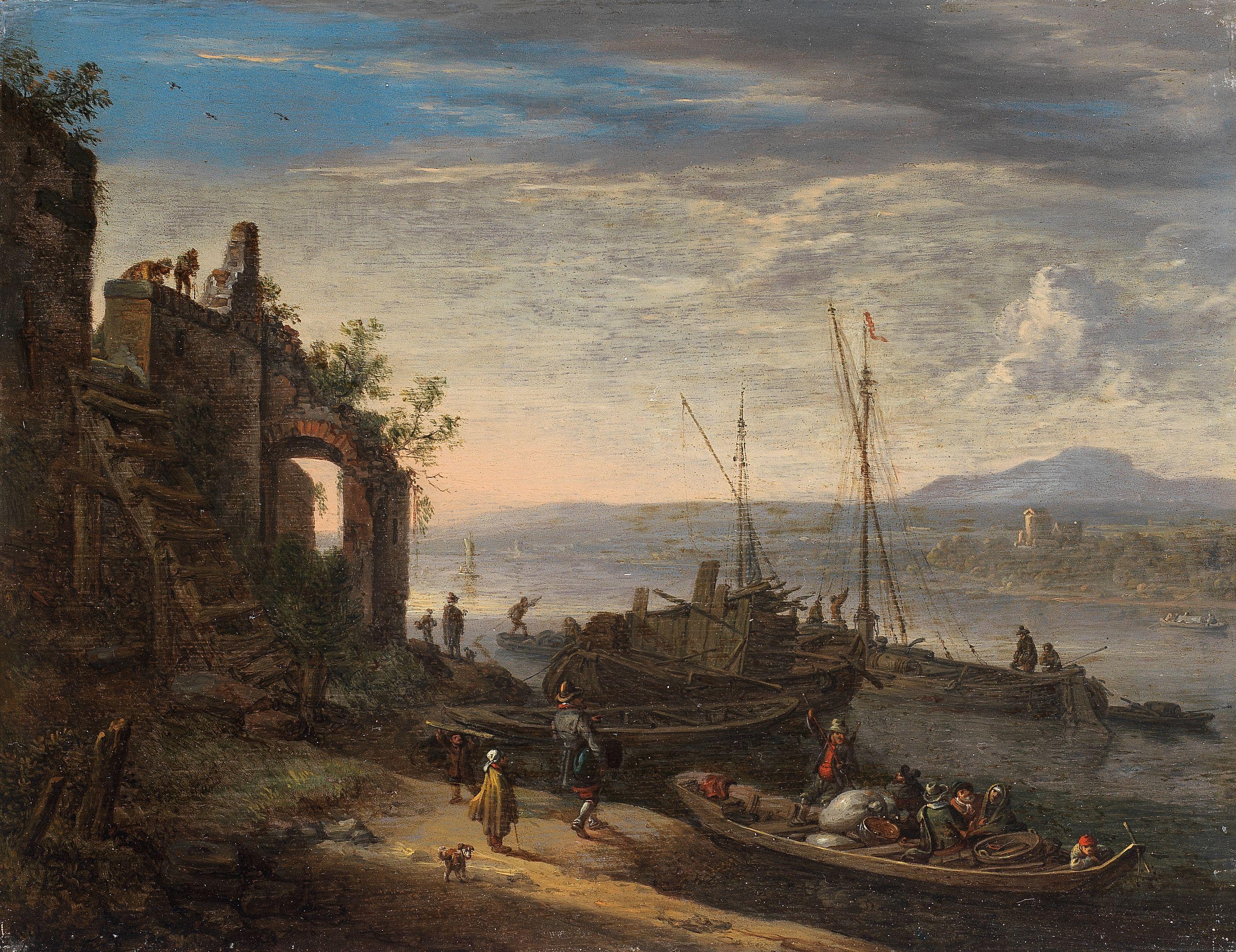 Herman Saftleven - A Rhenish river landscape