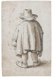 Herman Saftleven - A Standing Peasant In A Hat, Seen From Behind