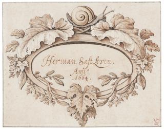 Herman Saftleven - Cartouche Design, With A Snail