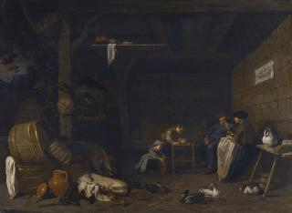 Herman Saftleven - Peasant Family In A Barn Interior