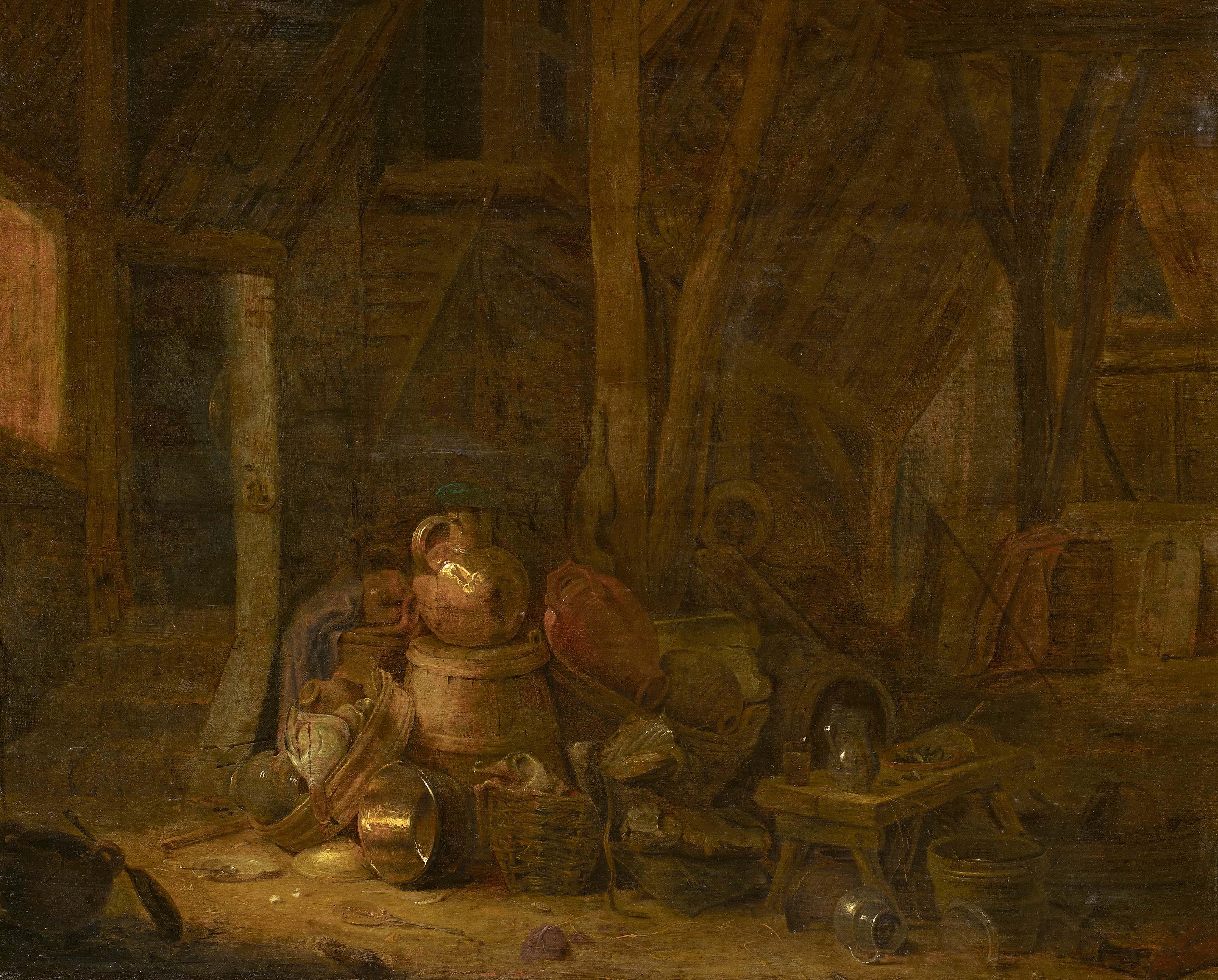 Herman Saftleven - Scheuneninterieur