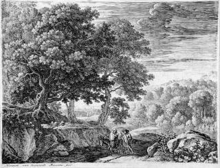 Herman van Swanevelt - Folge von 4 Bll. und ein doppeltes Bl.: Die Flucht nach Ägypten.