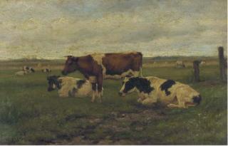 Herman Wolbers - Cattle In A Meadow