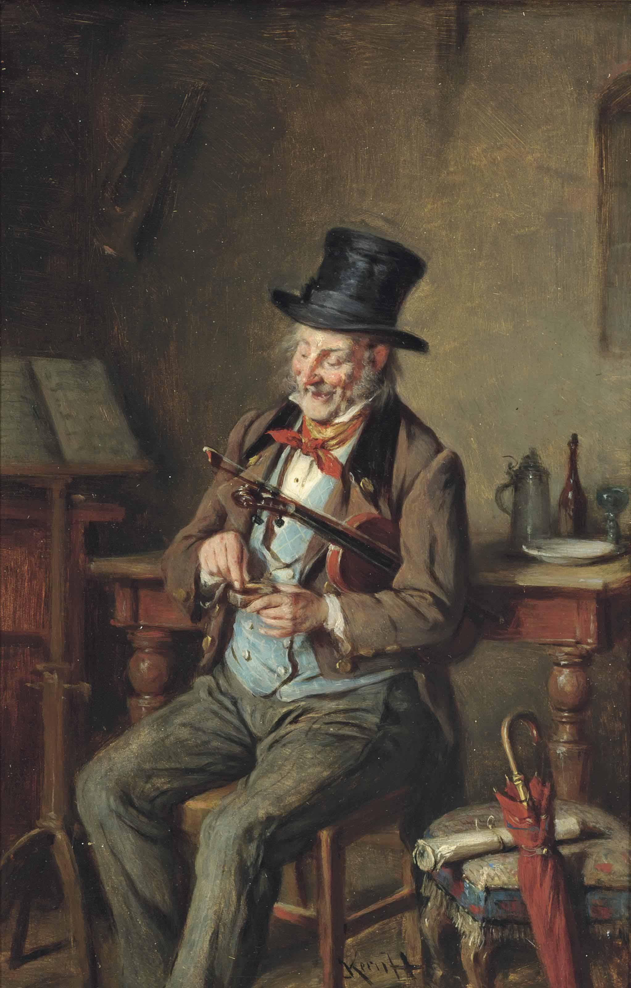 Hermann Armin Kern - A Violinist Taking Snuff