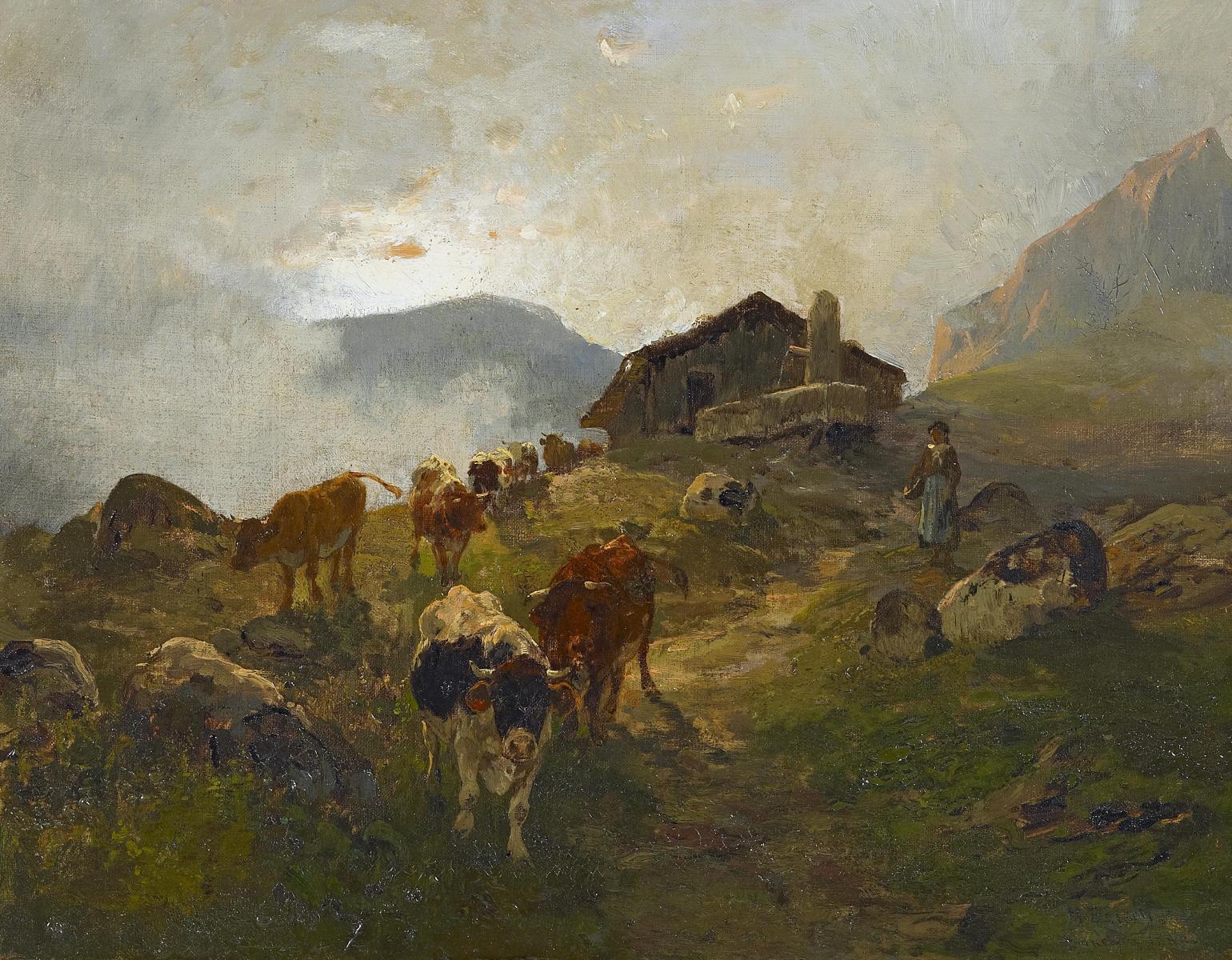 Hermann Baisch - Kühe auf der Alm
