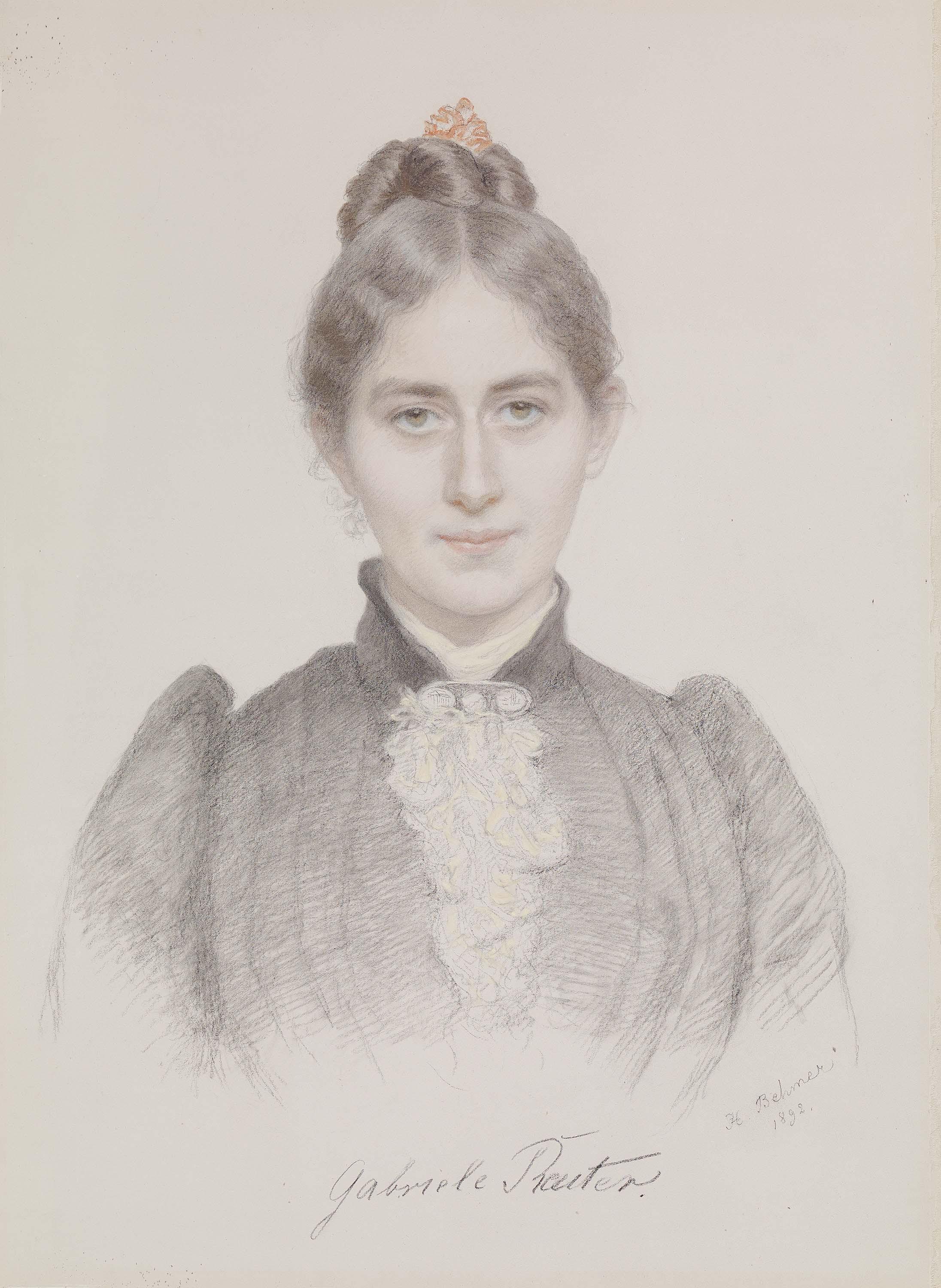 Hermann Behmer - Porträtbildnis der Gabriele Reuter.