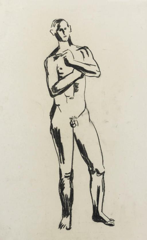 Hermann Blumenthal - A Study Of A Standing Male Nude