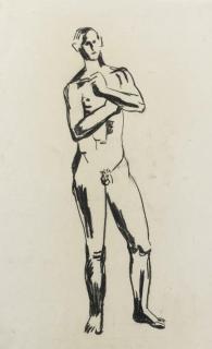 Hermann Blumenthal - A Study Of A Standing Male Nude