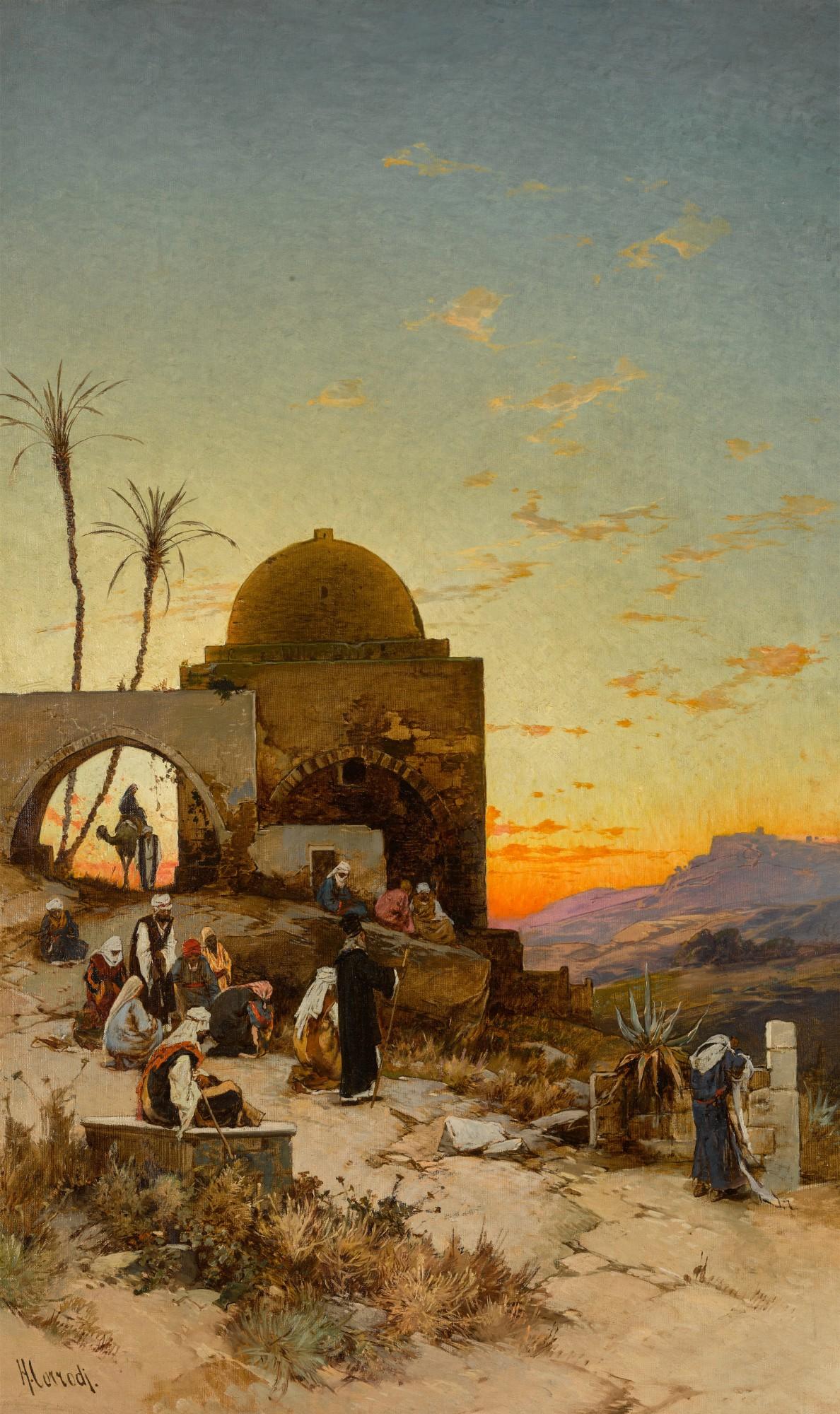 Hermann Corrodi - Evening Prayers Outside Jerusalem