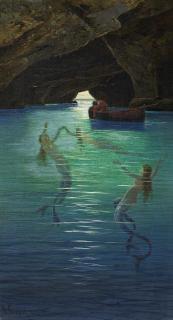 Hermann Corrodi - Fischer und Meerjungfrauen in der Blauen Grotte auf Capri