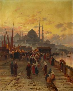 Hermann Corrodi - Hafenszene in Istanbul