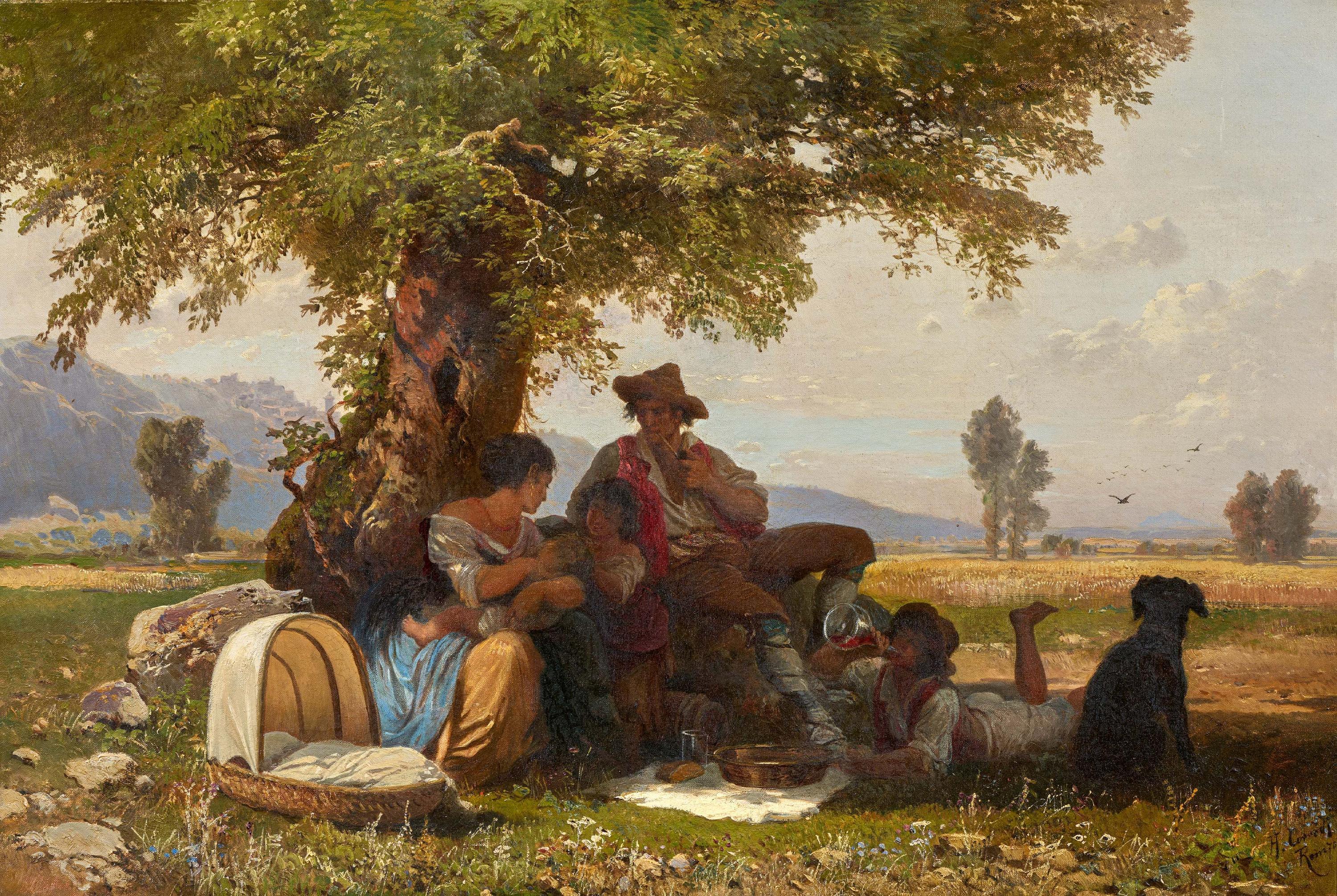 Hermann Corrodi - Italienische Hirtenfamilie in der Campagna.