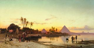 Hermann Corrodi - On The Banks Of The Nile, Giza Beyond