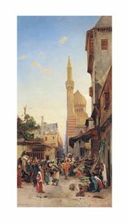 Hermann David Salomon Corrodi - A market in Cairo