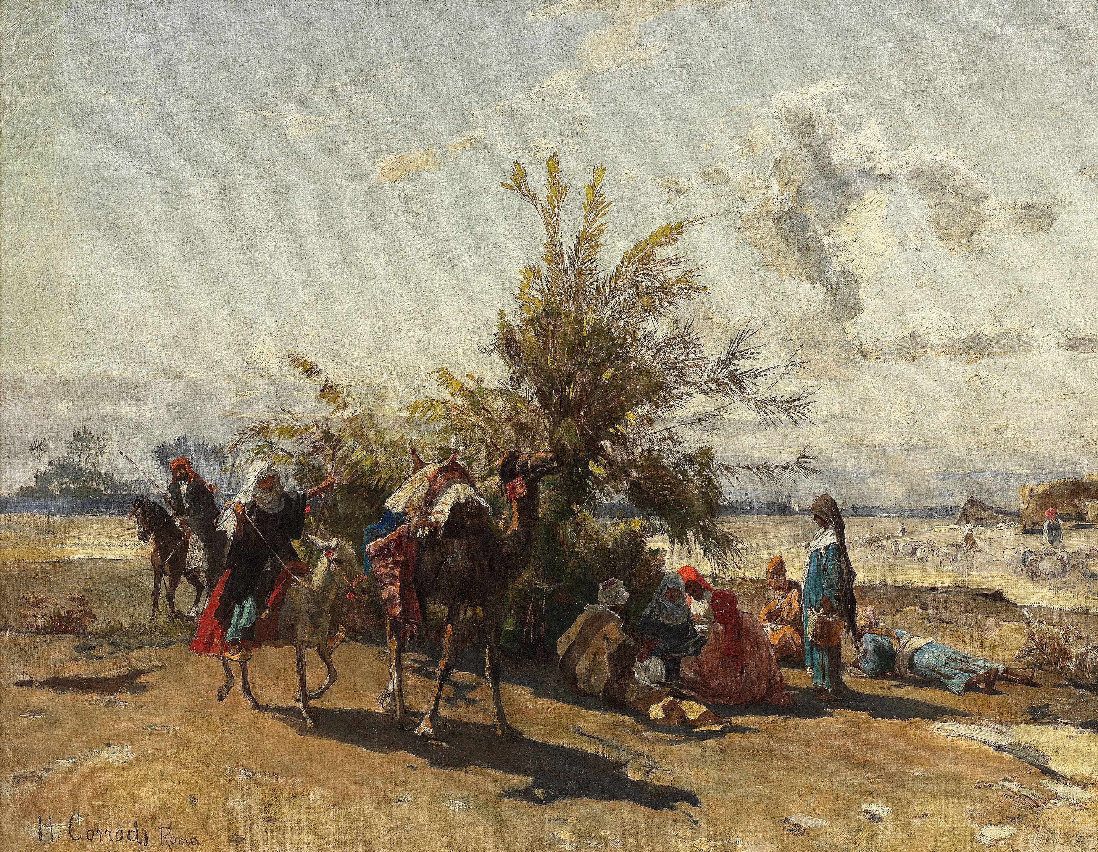 Hermann David Salomon Corrodi - An oasis encampment