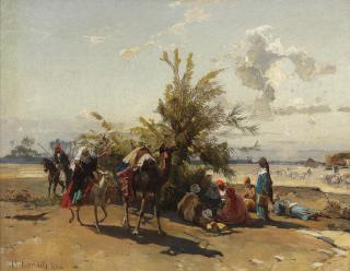Hermann David Salomon Corrodi - An oasis encampment