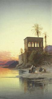 Hermann David Salomon Corrodi - The Kiosk of Trajan, Philae on the Nile