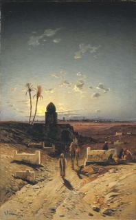 Hermann David Salomon Corrodi - Twilight In The Desert