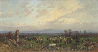 Hermann David Solomon Corrodi - In the Roman Campagna