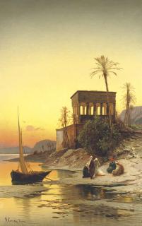 Hermann David Solomon Corrodi - Kiosk of Trajan, Philae on the Nile