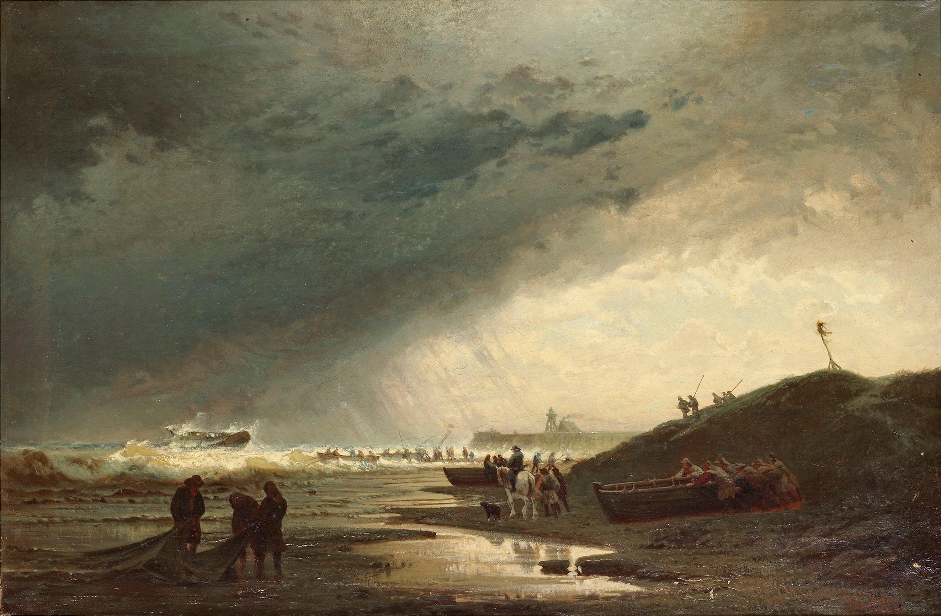 Hermann Eschke - Shipwreck by the coast