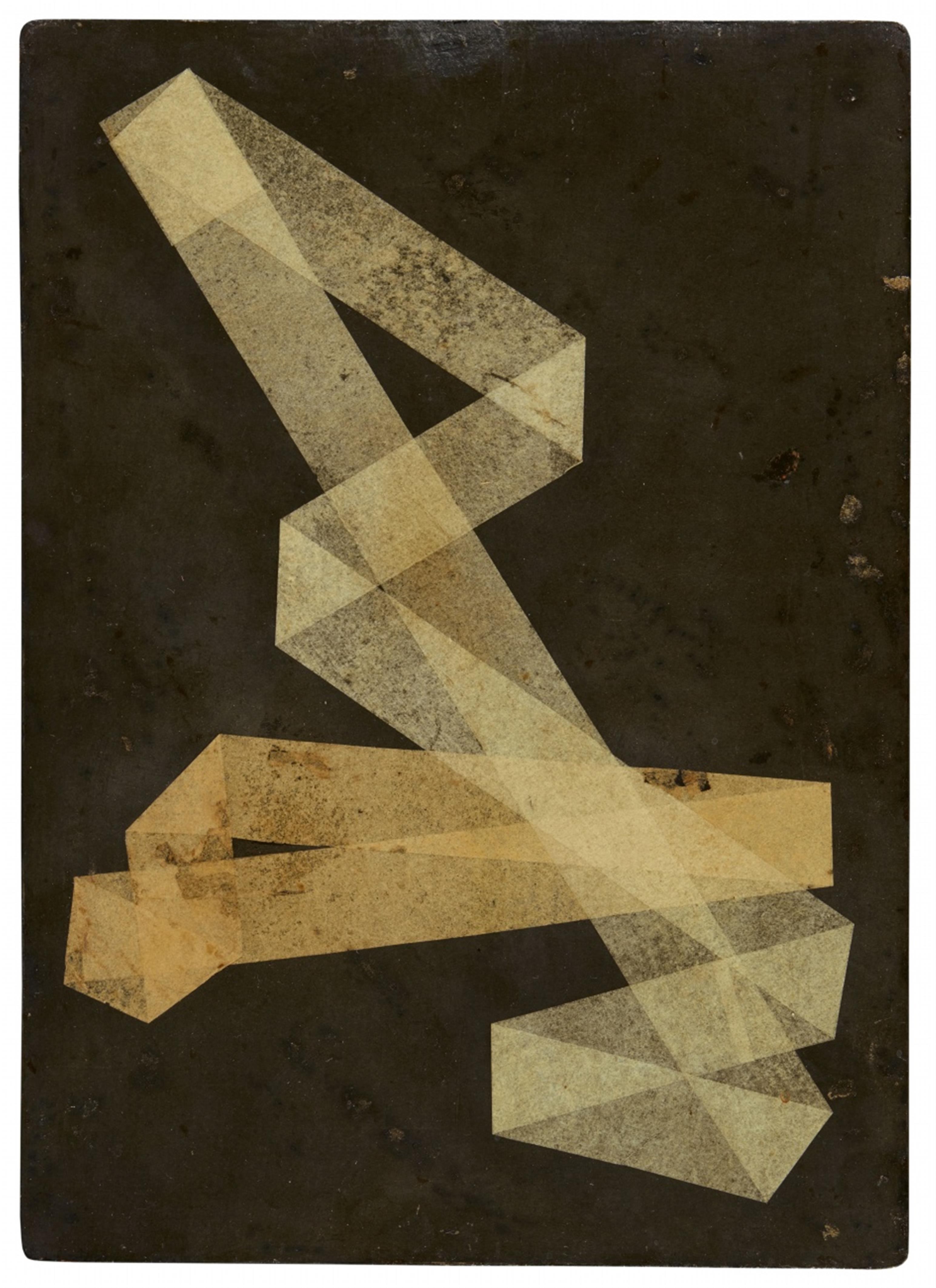 Hermann Glöckner - Gefaltete Streifen in Weiß und Gelb auf Schwarz