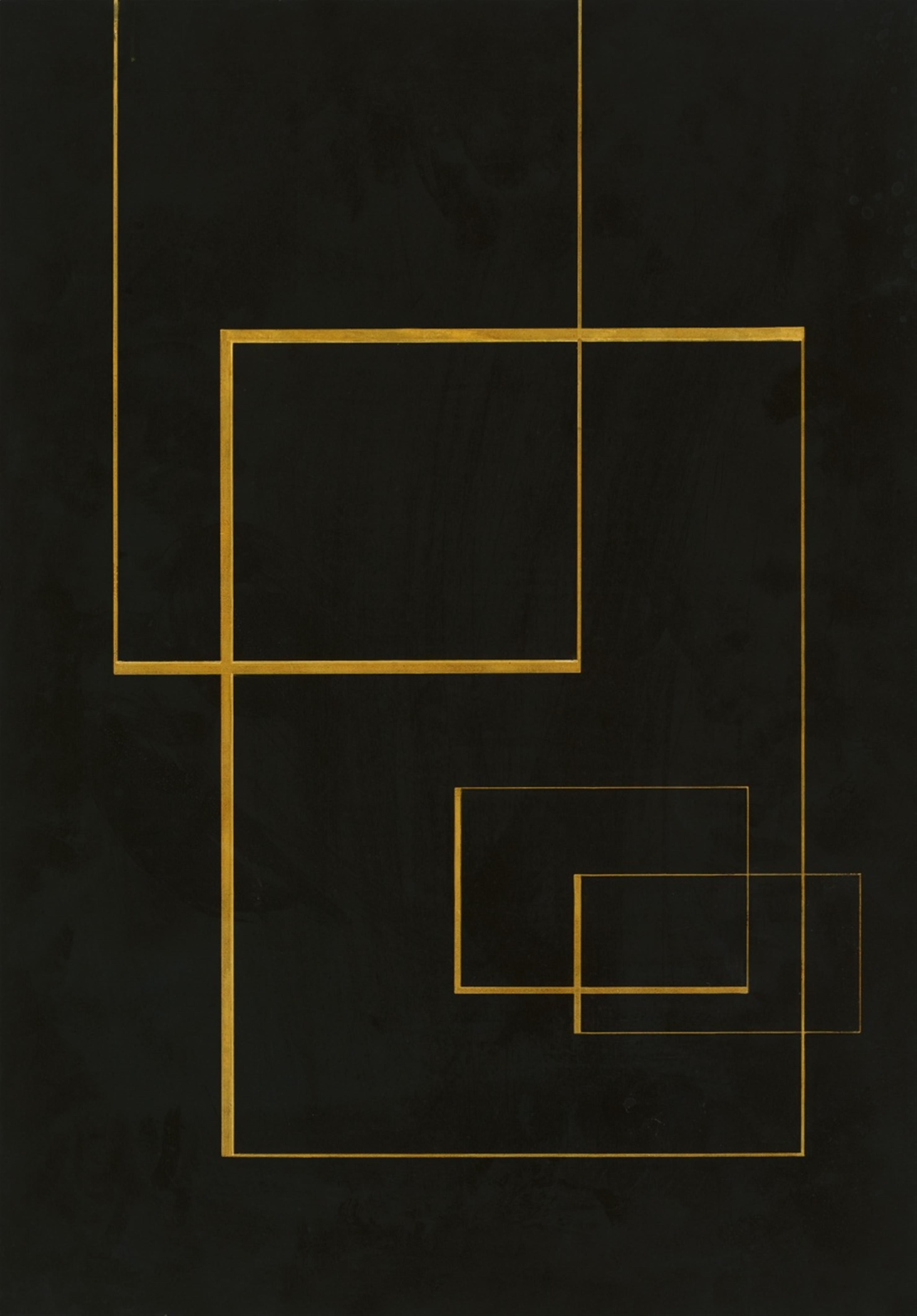 Hermann Glöckner - Rechtwinkelige Durchdringung: Zeichen F auf Schwarz