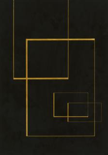 Hermann Glöckner - Rechtwinkelige Durchdringung: Zeichen F auf Schwarz