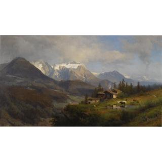 Hermann Herzog - An Alpine Village