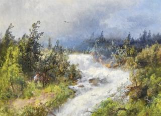 Hermann Herzog - Fisherman In A Landscape