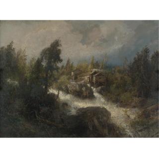 Hermann Herzog - Rushing Stream
