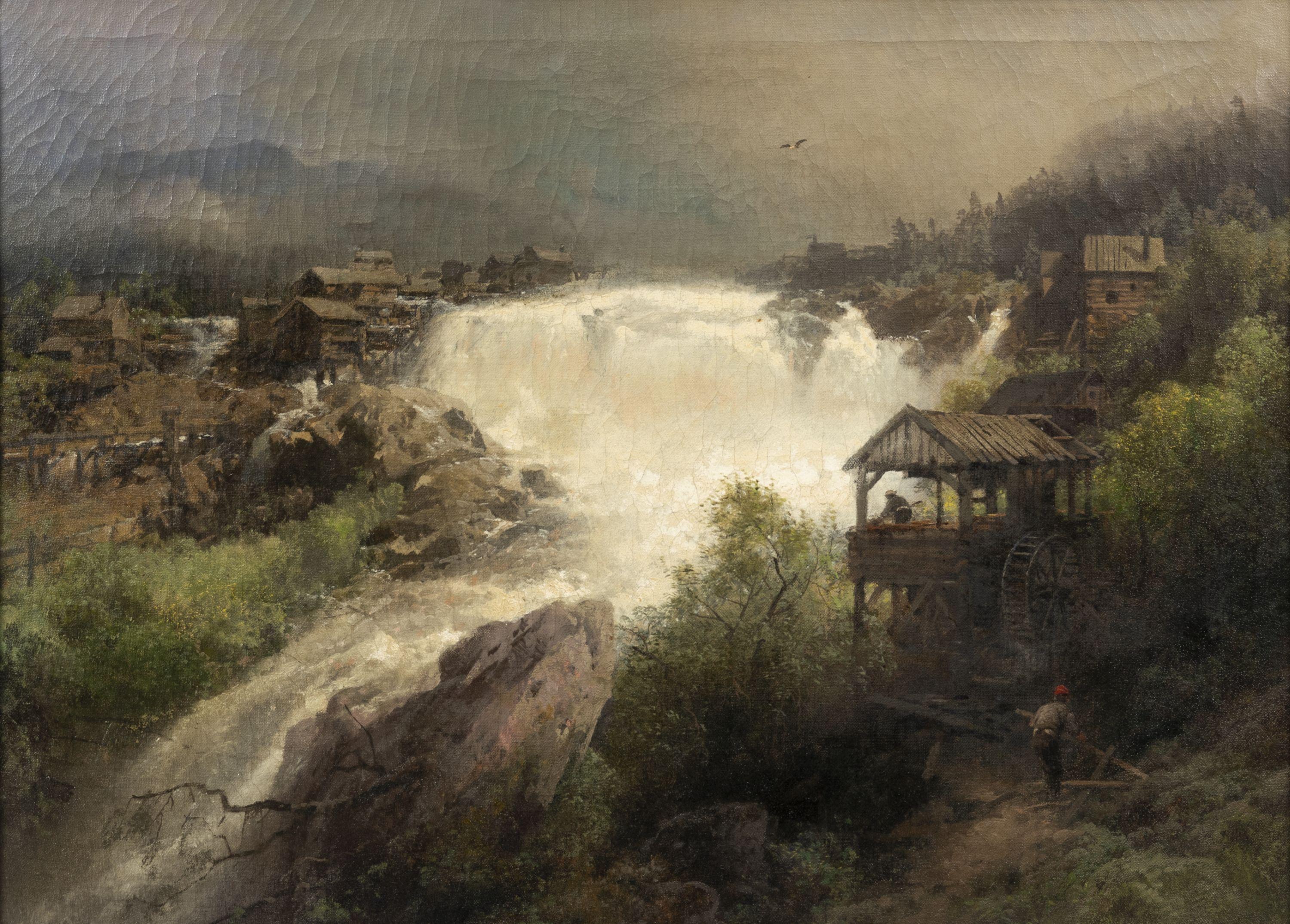 Hermann Herzog - Torrent Through a Mountain Village