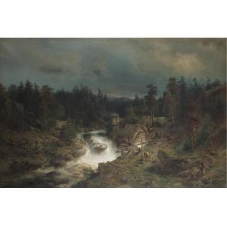 Hermann Herzog - Waterfall