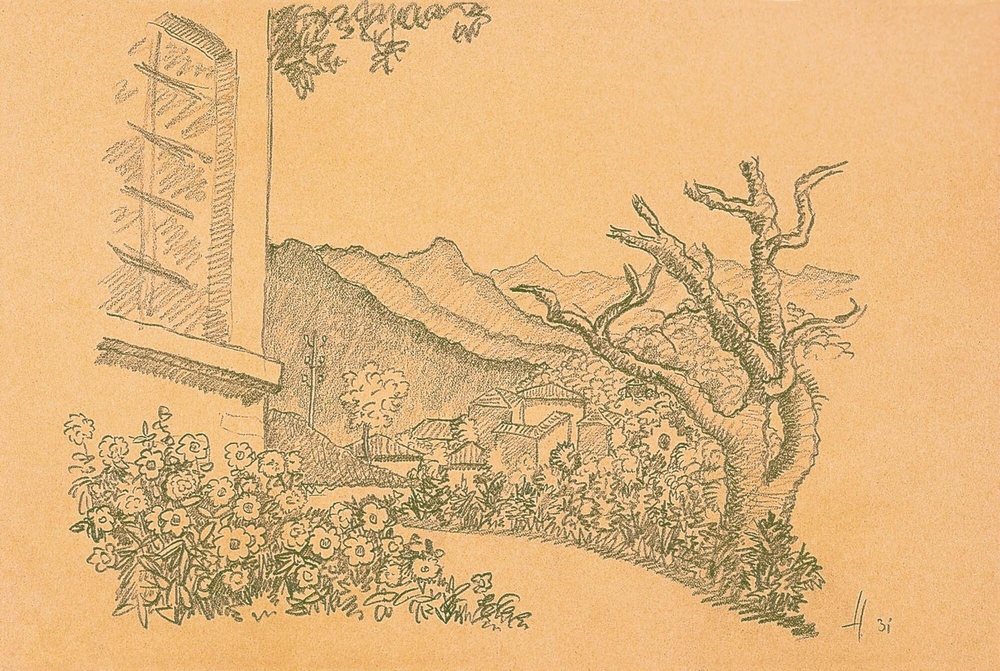 Hermann Hesse - Blick von der Casa Bodmer auf Montagnola