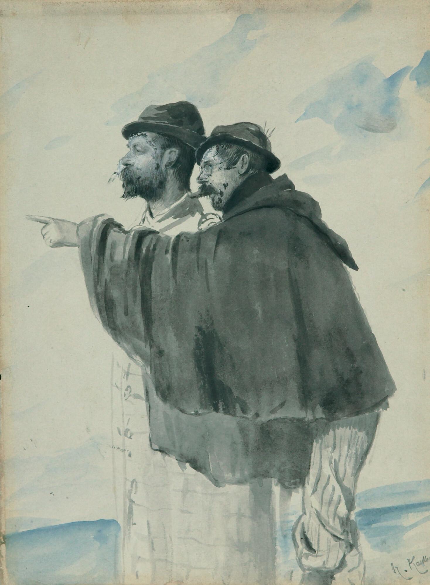 Hermann Kaulbach - „Hermann Kaulbach und Dasio auf einer Studienreise“.