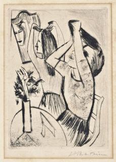 Hermann Max Pechstein - Beim Haaraufstecken