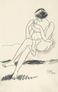 Hermann Max Pechstein - Beim Trägerknöpfen