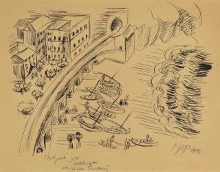 Hermann Max Pechstein - Blick auf Monterosso al Mare