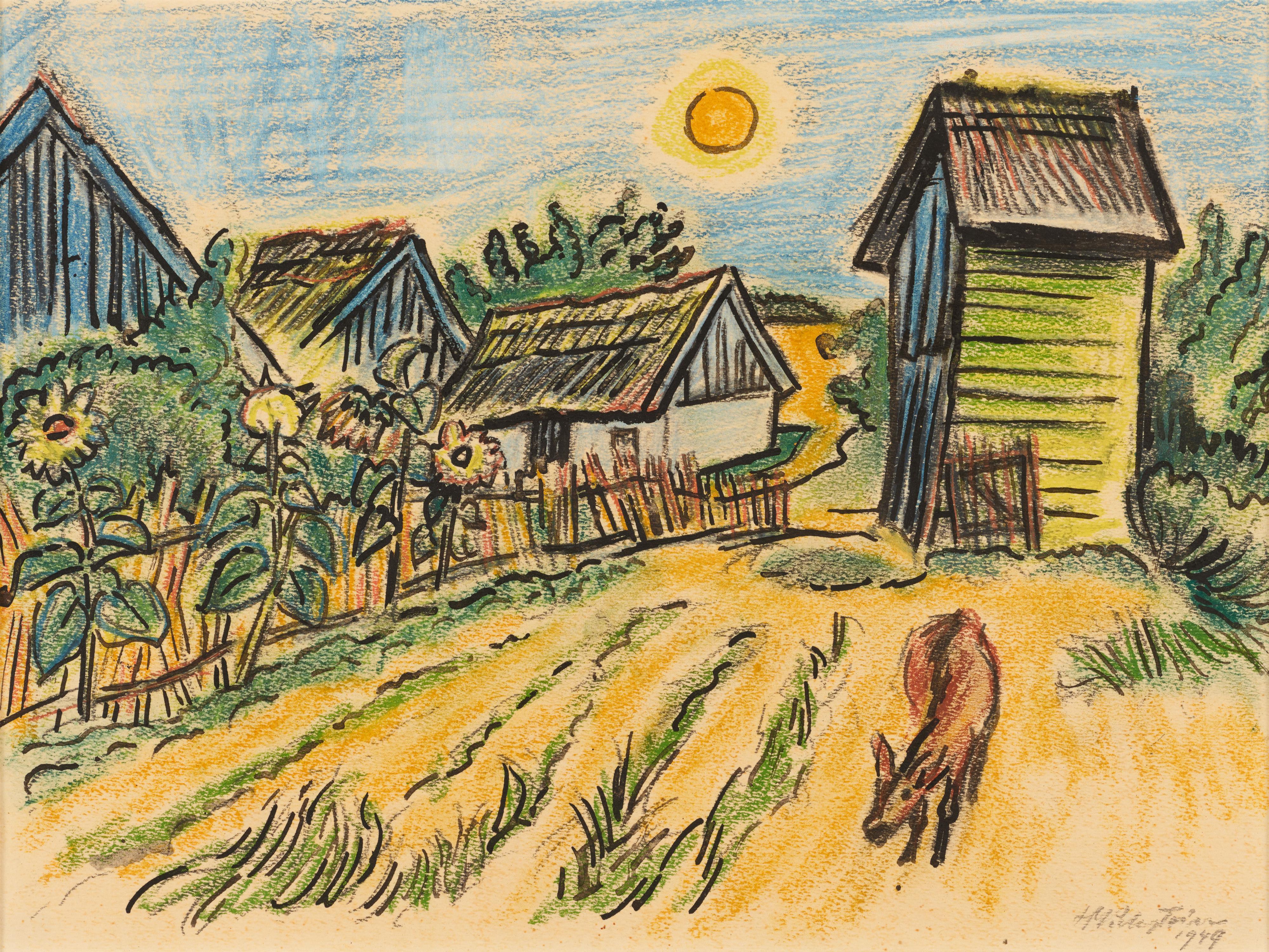 Hermann Max Pechstein - Feldrand mit Blumen und Tier