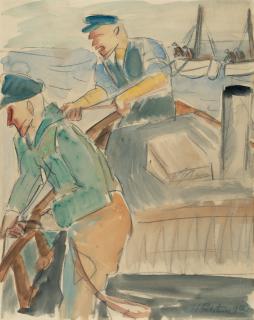 Hermann Max Pechstein - Fischer beim Einholen der Netze