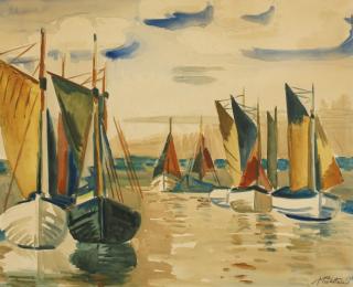 Hermann Max Pechstein - Fischkutter Im Strom (Fishing Boat In The Current)