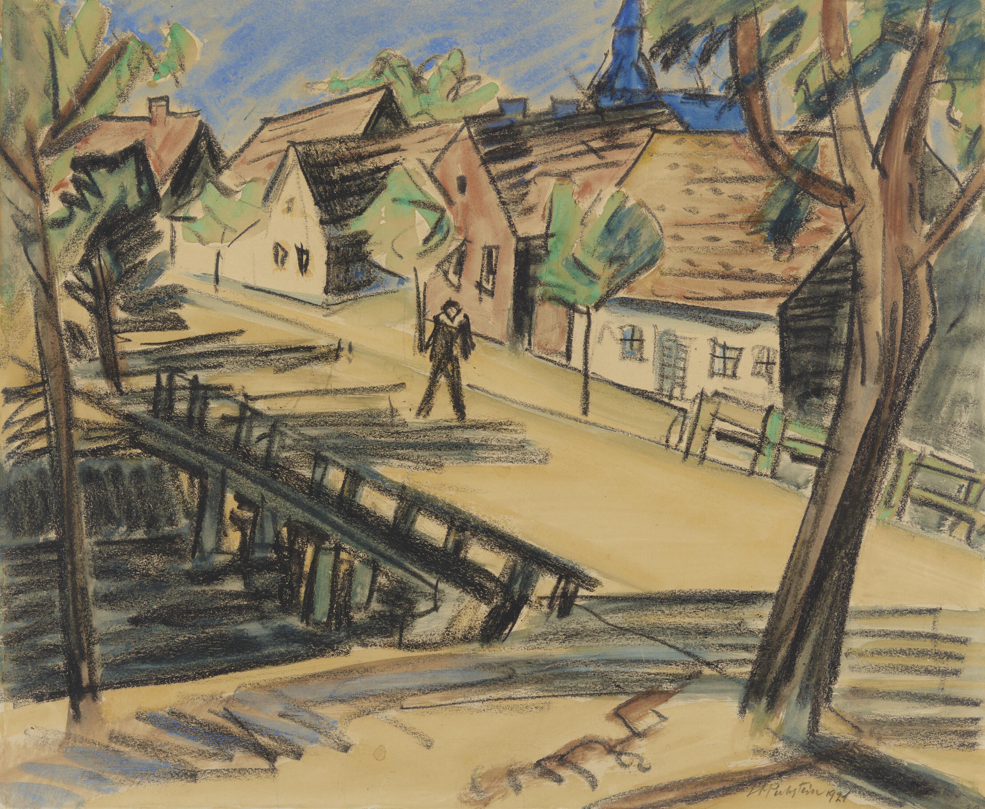 Hermann Max Pechstein - Große Mühlengrabenbrücke (Leba Hinterpommern)