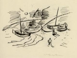 Hermann Max Pechstein - Hafenszene