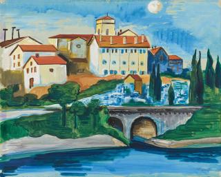 Hermann Max Pechstein - Hendaye Kirche von Sankt Vincent.