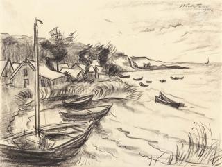 Hermann Max Pechstein - Kähne am Ufer.